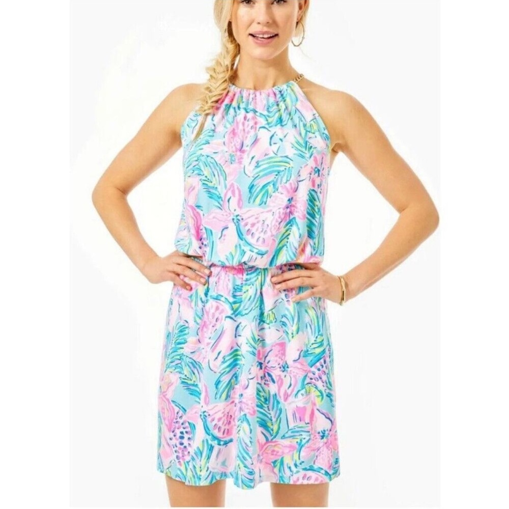 Lilly Pulitzer Bowen skort romper blue Ibiza Gimmie the Juice.